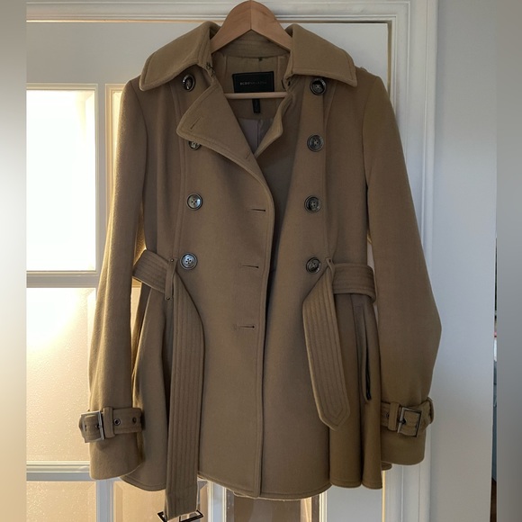 BCBG Wool and cashmere camel peplum coat size small - Picture 1 of 9